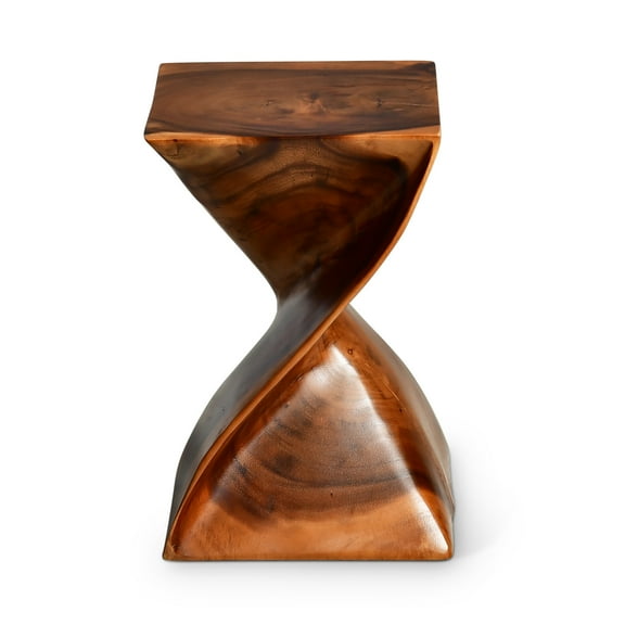 Steve Silver Paloma Contemporary Square End Table with Twisted Base, Brown