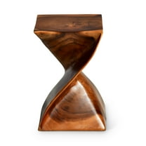 Steve Silver Paloma Contemporary Square End Table with Twisted Base, Brown