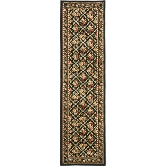 SAFAVIEH Lyndhurst Mason Floral Border Area Rug, Black, 8' x 11'