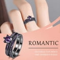 thumbnail image 2 of 2PC Stackable Rings for Women - Zirconia Gemstone Rhinestone Studded Promise Rings Jewelry Gifts Size 5-12, 2 of 4