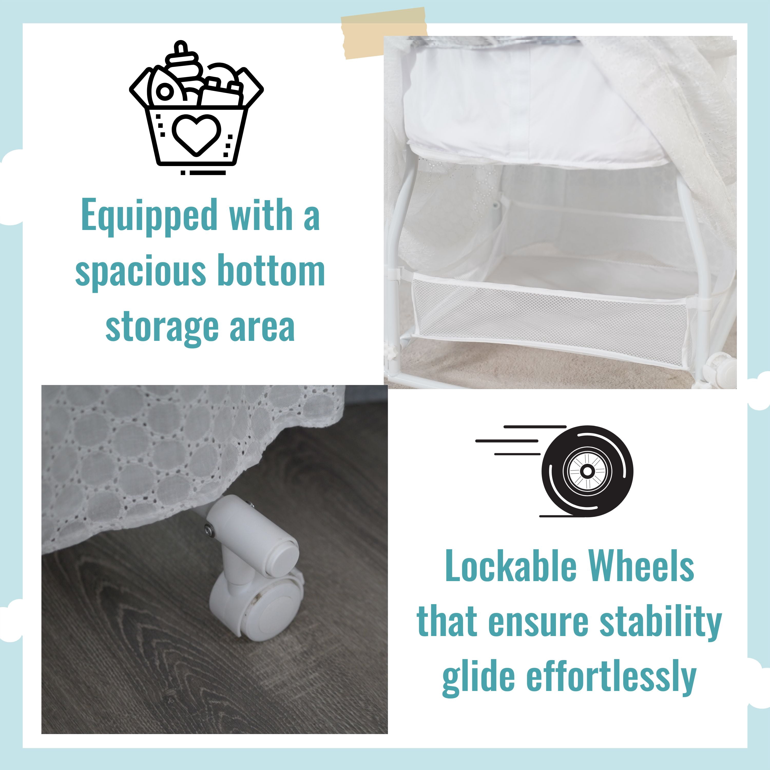 Dream On Me Montreal Portable 2-In-1 Bassinet In Pink