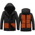 thumbnail image 2 of Herrnalise Outdoor Warm Clothing Heated For Riding Skiing Fishing Charging Via Heated Coat Black, 2 of 9