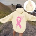 thumbnail image 2 of ZSQDM Women's Hoodies Sweatshirts Zip-Up Hoodies for Women Breast Cancer Awareness Ribbon Hoodies for Women Oversize Fleece Soft Long Sleeve Sweatshirt Pullover Top Polyester (L), 2 of 5