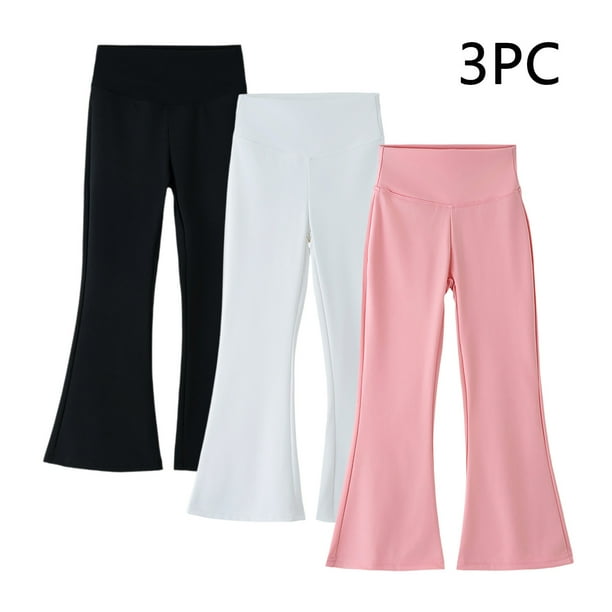 Pantalones largos, pantalones acampanados para niñas, pantalones de cintura alta, pantalones largos deportivos de otoño para niñas de talla mediana, pantalones para niñas
