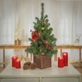 thumbnail image 4 of National Tree Company 3 ft. Pre-Lit Artificial Vienna Waltz Tabletop Tree, Green, Red Berries, Gold Ball Ornaments, Bronze Base, 35 Warm White Battery Operated LED Lights, Timer, 4 of 4
