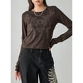 thumbnail image 2 of SUNSIOM T-Shirt Décontracté pour Femmes, Col Rond Manches Longues Motif Totem Vintage Haut de Base Tee Extérieur, 2 of 6
