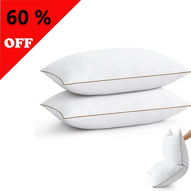 UNIKOME Down Feather Pillows for Bedding 20 x 30 Inches Queen Size Set