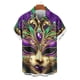 thumbnail image 2 of TaTaai ashion Men's Mardi Gras Turndown Collar Shirt, Printed Short-Sleeve Casual Button Top, Soft Fabric for Summer Casual Daily Outdoor Occasions Gift, 2 of 6