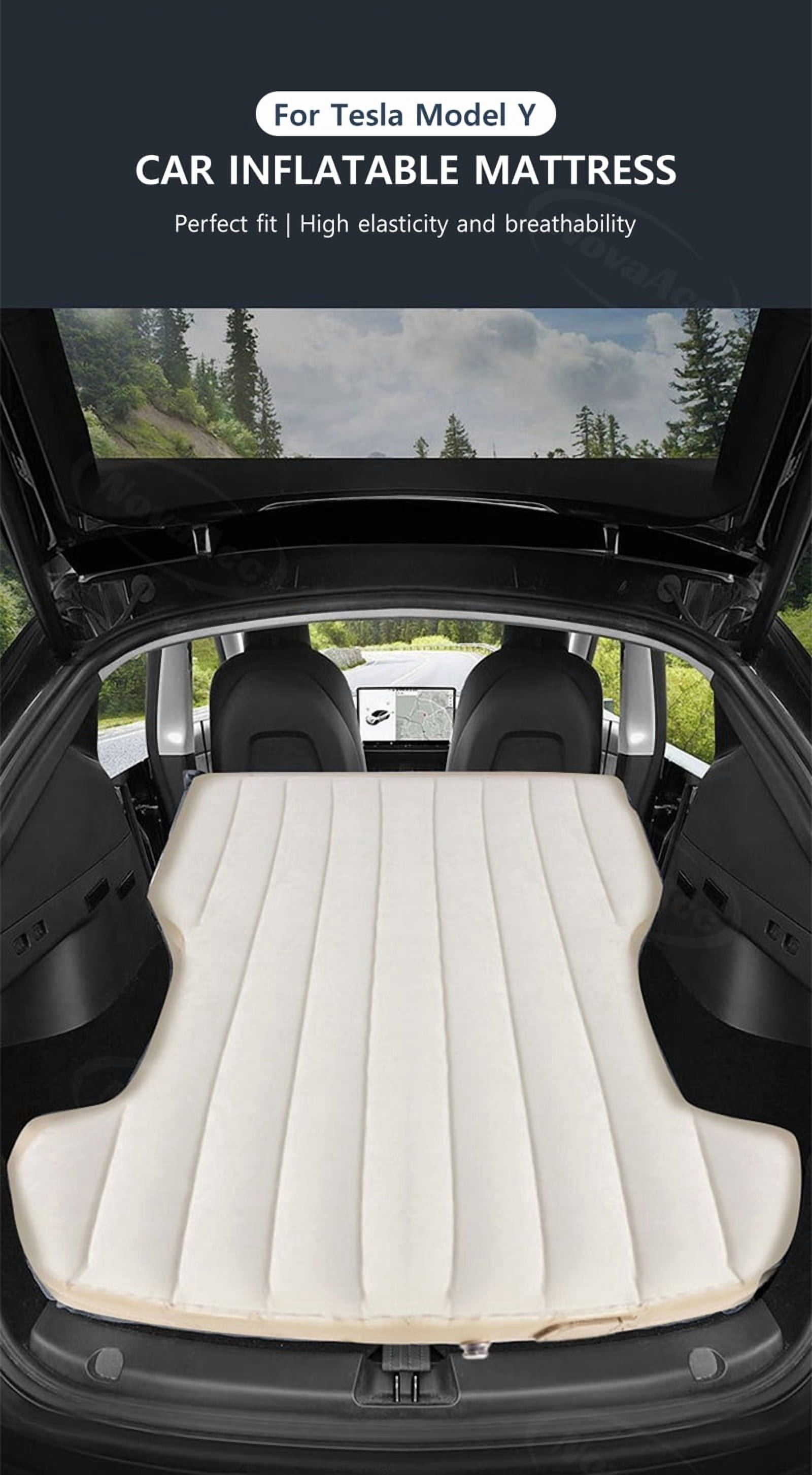 Car Inflatable Mattress For Tesla Model Y Juniper 2021-2025 PVC Flocking Portable Foldable Travel Bed Outdoor Travel Camping Air Mattress