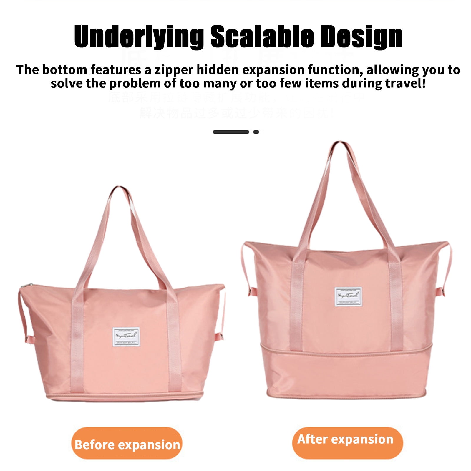 Lolmot Large Travel Tote Bag Expandable Gym Tote Bag Carry On Overnight Bags For Women With Trolley Sleeve Wet Pocket travel Duffel BagsTravel
