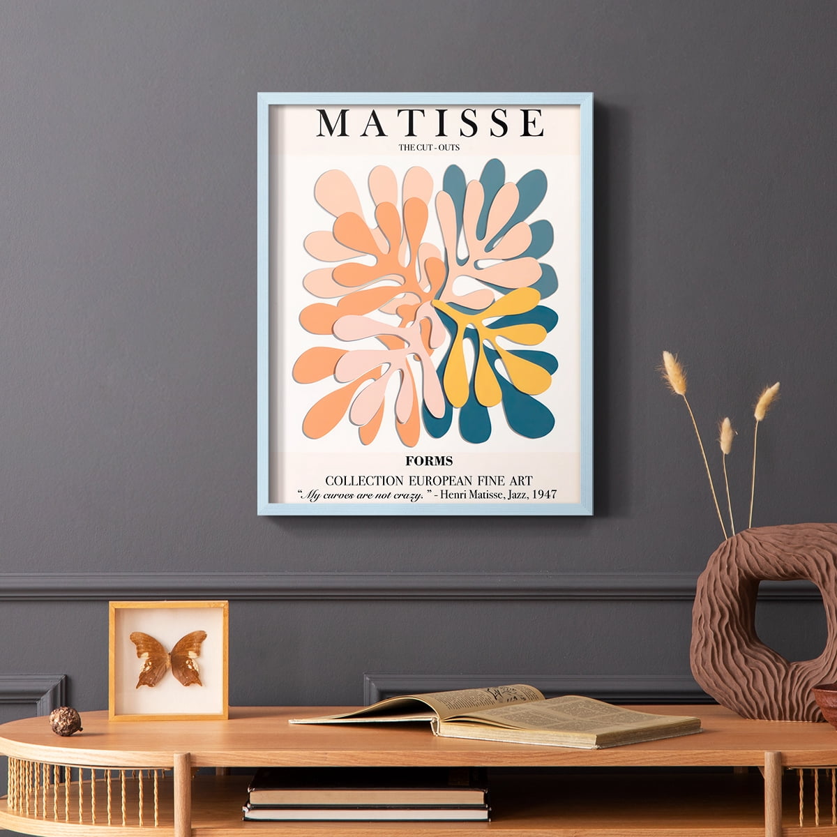 Matisse CXCIV Framed Print in Blue Solid Wood 8 x 10 Framed Print
