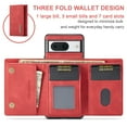 thumbnail image 5 of Allytech 2 in 1 Detachable Wallet Case for Google Pixel 8 with Cash Pocket & Cash Slots, [Full Body Protection] [Magnetic Clasp] Luxury PU Leather Shockproof Slim Kickstand Case - Red, 5 of 10