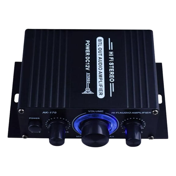 Amplificador de potencia de sonido,Mini amplificador de potencia de audio digital HiFi de 2 canales,Amplificador de receptor estéreo de audio doméstico para automóvil de 12 V,Amplificador de