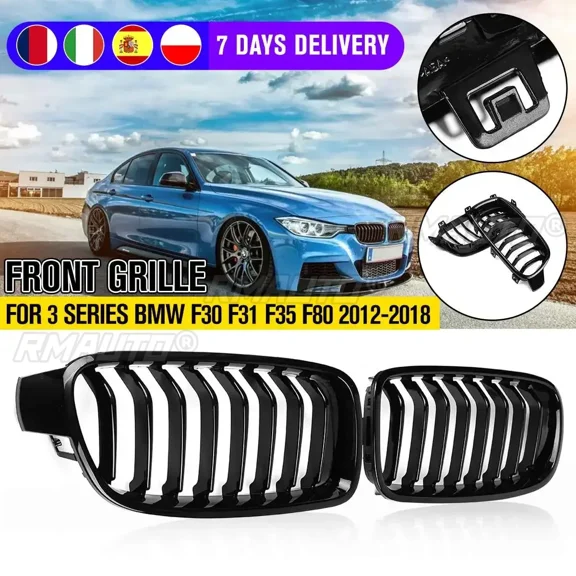 Pair Gloss Matt Carbon Black 3 Color Front Kidney Grille For BMW 3 Series F30 F31 F35 F80 2012 2013 2014 2015-2018 Body Kit