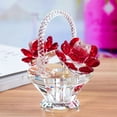 thumbnail image 6 of Basket Crystal Ornament Figurine Decoration Art Crafts Fengshui Sculpture for Home Centerpiece Tabletop Living Room Shelf , Red, 6 of 9