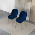 thumbnail image 3 of Berwick Mid Century Modern Velvet Chair with Gold Metal Leg in Blue Set of 2, 3 of 7