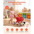 thumbnail image 2 of KFFKFF Children's Scan & Sort Shopping Cart, Pretend Play Grocery Trolley with Lights & Sound, Adjustable Height Push Walker, Includes Toy Food, Suitable for Toddlers Aged 2 and Up, 2 of 9