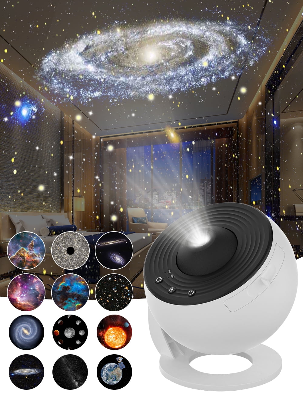 12 in 1 Planetarium Galaxy Star Projector for Bedroom Decor, 360° Rotating Nebula Projector Lamp, Timed Starry Night Light ,Home Theater, Ceiling, Room Decoration