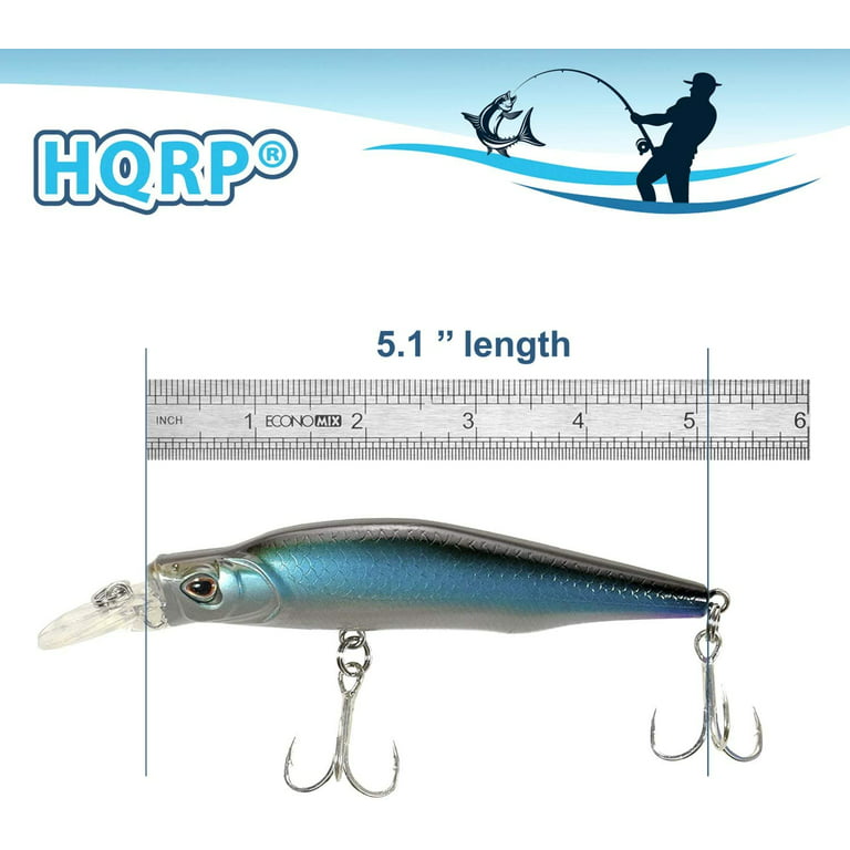 HQRP 5.1 Fishing Lure Kit 0.4oz Salt-Water Sea Ocean Fish Bait Set  Trolling Jerk Topwater Tackle for Bass 