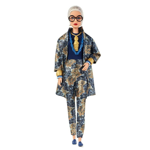 Mattel Barbie Styled by Designer Iris Apfel Doll Toy in Floral Bodysuit Blue