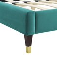 thumbnail image 6 of Tufted Platform Bed Frame, Twin Size, Velvet, Teal Blue, Modern Contemporary Urban Design, Bedroom Master Guest Suite, 6 of 10