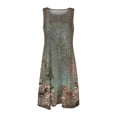 thumbnail image 4 of SMihono Robe Maxi Bohème d'Été pour Femmes Grande Taille Décontractée Imprimée Col Rond Manches Courtes Ample Longueur Genou Robe de Plage, 4 of 5