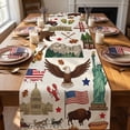thumbnail image 6 of AYktou Patriotic Table Runners, 72×13 Inch 4th of July Tablecloth 250th Anniversary Independence Day Red White Blue Linen Table Covers Holiday Table Cloths for Party Wedding Home Dining Table Decor, 6 of 7