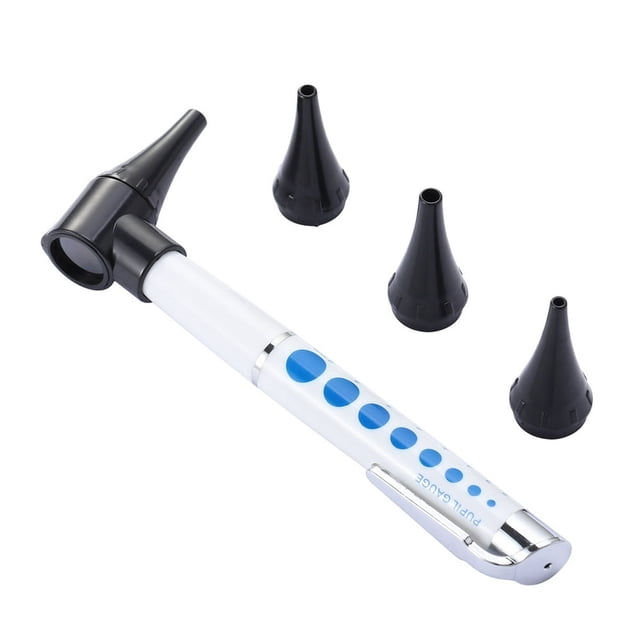 MesaSe LED Medical Diagnostic Otoscope Ear Care Magnifying Lens Clinical Penlight Flashlight Ear Care Set without Battery