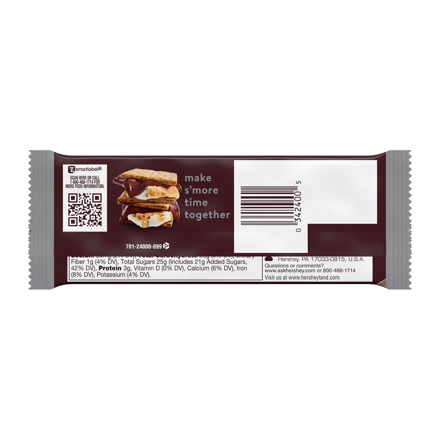 Hershey's Milk Chocolate Candy, Bar 1.55 oz