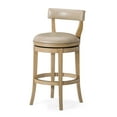 thumbnail image 1 of Maven Lane Alexander Bar Stool, Weathered Oak Finish w/ Avanti Bone Vegan Leather, 1 of 6