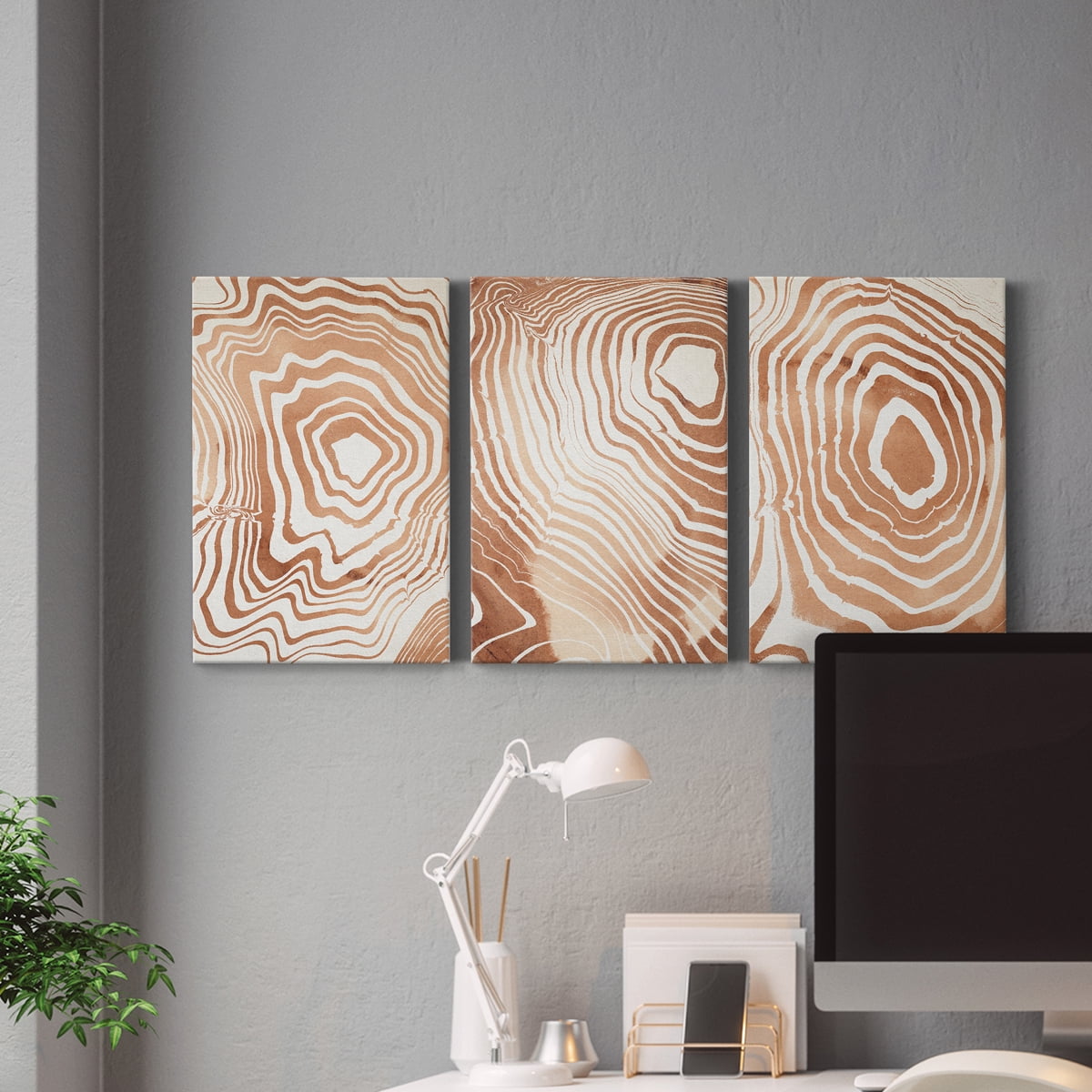 Wood Grain Suminagashi I Premium Gallery Wrapped Canvas - Ready to Hang - 8 x 12 Each