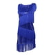 thumbnail image 3 of Vestido de Baile Latino jinwen con lentejuelas brillantes y borlas Azul real, 3 of 8