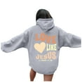 thumbnail image 2 of Christian Hoodie for Women 2026 Fashion Long Sleeve Christian Bible Verse Hoodie Sweatshirt with Pockets Pullover Top, 2 of 7