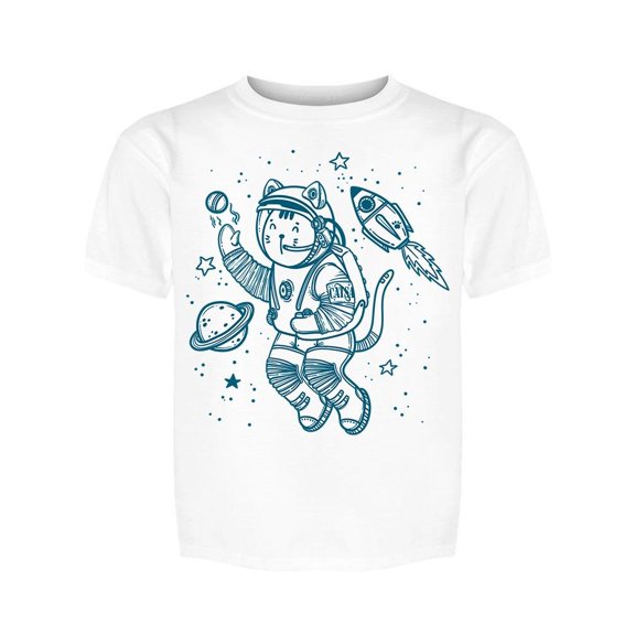 Cat Astronaut In Space Tee Boy's -Image by Shutterstock