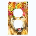 thumbnail image 2 of Metal Light Switch Plate Cover Cute Golden Retriever Leaf Crown DOG011, 2 of 13