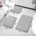 thumbnail image 2 of ComfiTime 3 Piece Bathroom Rugs Set – Thick Memory Foam, Non-Slip Bath Mat, Soft Plush Velvet Top, Ultra Absorbent, Small, Large & Long Rugs for Bathroom Floor with Contour Rug, Gray, 2 of 12