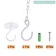 thumbnail image 3 of Unique Bargains S Shape Bracket 15cm Hanging Chain Extension Link Wall Mount Ceiling Hook White 2 Set, 3 of 5