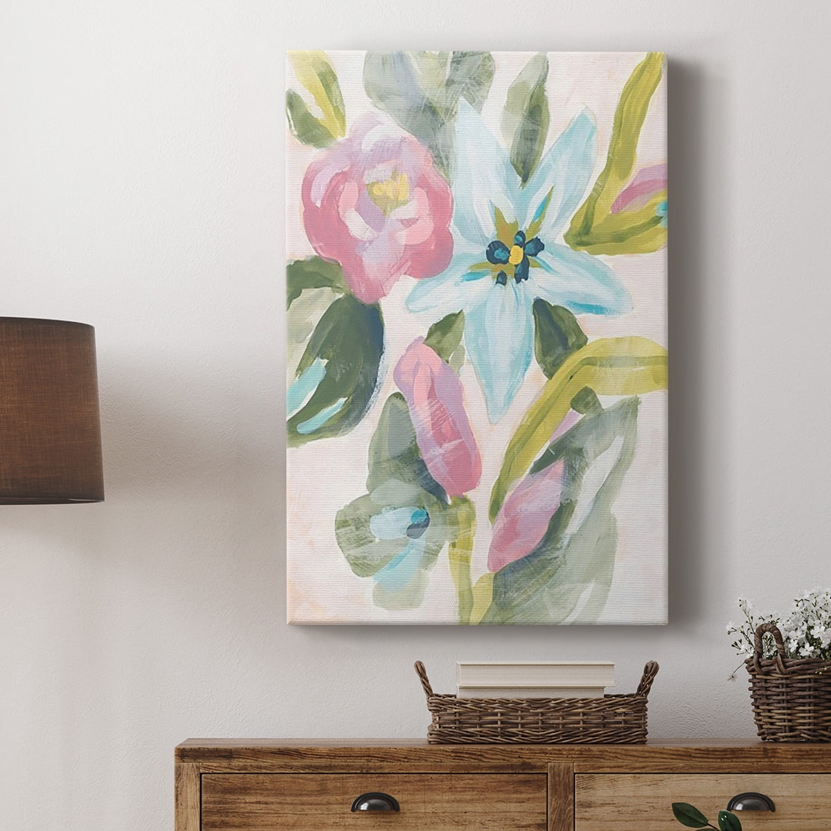 Floral Breeze Fresco I Premium Gallery Wrapped Canvas - Ready to Hang