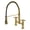 Brushed Brass, variant on Gourmetier GS1270AX Heritage Double-Handle Deck-Mount Pre-Rinse Bridge Kitchen Faucet, Matte Black