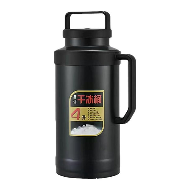 Cubo de hielo seco termo olla duradera olla de almacenamiento de hielo seco contenedor de almacenamiento de hielo para Negro 4L