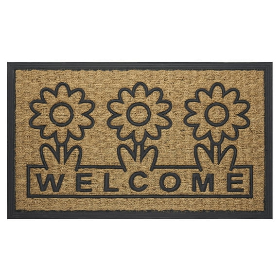 Coco Mat, 18" L x 30" W, Rectangle, Daisy