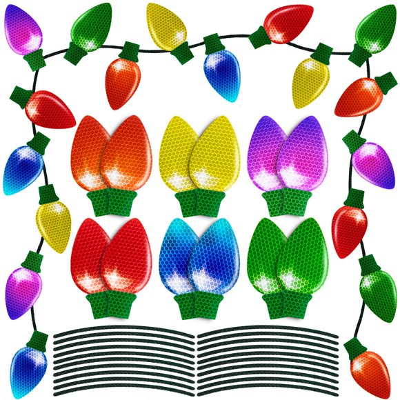 Set de 50 imanes con forma de bombilla de luces navideñas 90shine