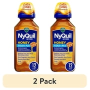 (2 pack) Vicks NyQuil SEVERE Honey Cold & Flu, Liquid Medicine, 12 fl oz