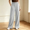 thumbnail image 5 of SELONE High Waisted Wide Leg Pants for Women Elastic Waist Trousers Ruched Lounge Trousers with Pockets Vacation Outfits, 5 of 7