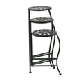 thumbnail image 6 of DecMode 18" x 18" x 24" 3 Tier Black Metal Folding Plantstand with Sun Face Cutouts, 6 of 10