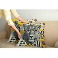 thumbnail image 2 of Ambesonne Leopard Throw Pillow Cover 2 Pack, Mid Century Modern Wild Cat, 24", Charcoal Grey and Mustard, 2 of 7