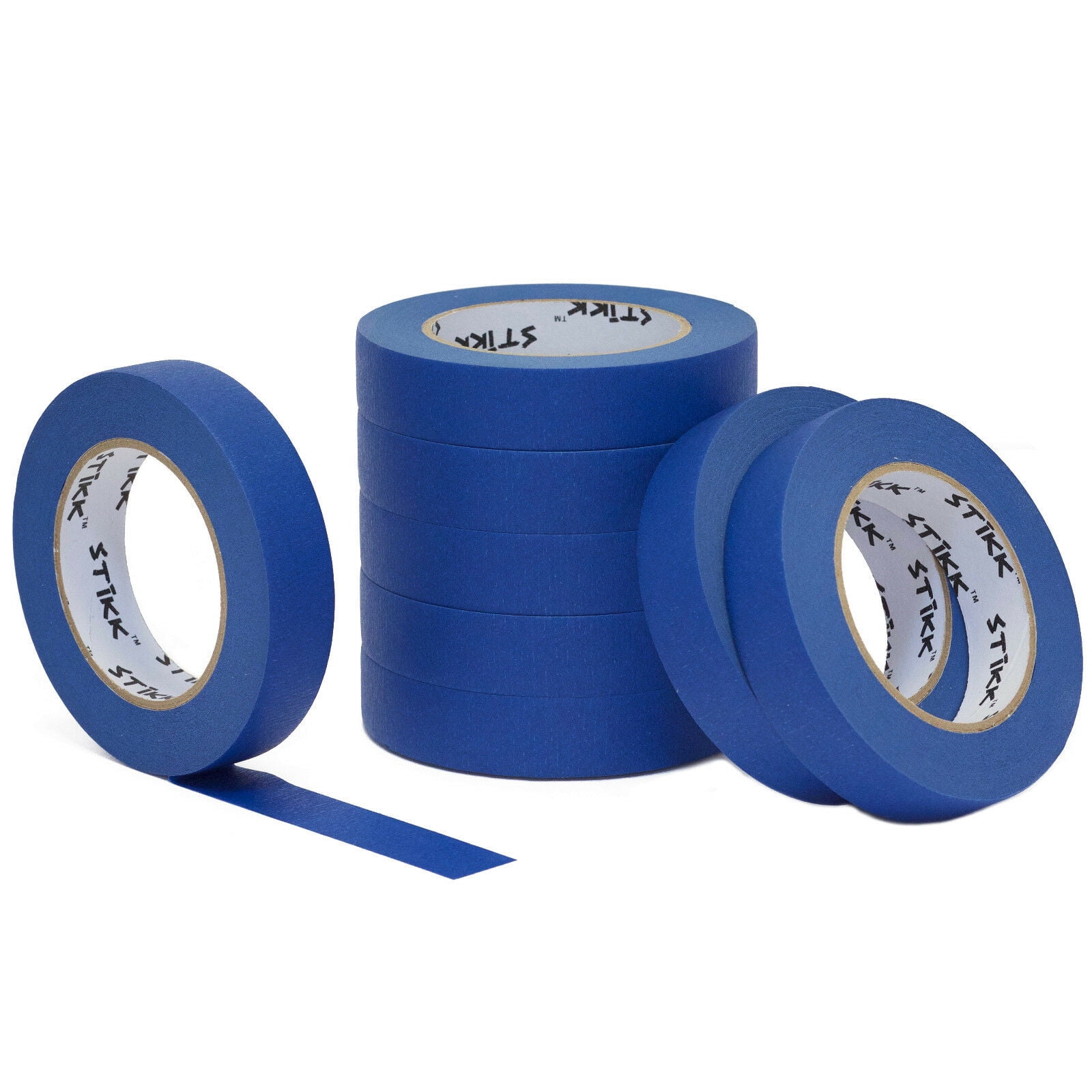 8 pack 1" inch x 60 yard (24mm x 55m) STIKK Blue Painters Masking Tape
