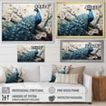 thumbnail image 4 of Designart "Vibrant Display Of A Peacock Amidst Flowers I" Animals Peacock Canvas Art Print, 4 of 7
