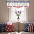 thumbnail image 4 of Independence Day Tie Up Valances Curtain, Adjustable Kitchen Flag Day Blue Red Stripe Vintage Valances for Windows Decor, Rod Pocket Short Curtains Set for Bedroom/Bathroom, 54"x18", 4 of 9