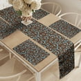 thumbnail image 2 of Ambesonne Brown and Blue Table Runner & Placemats, Circular Design, Placemat 4 pcs + Runner 14"x72", Brown Pale Blue, 2 of 2